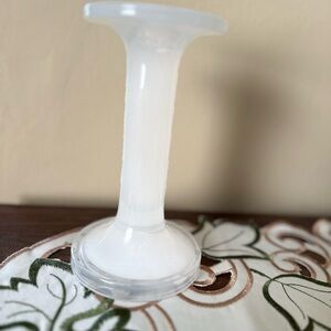 Frosted Glass Candle Holder - Long Elegant Glass Candelabra for Home Decor